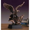 Marian Imports F Eagle With Flag Bronze Plated Resin Sculpture MA357998